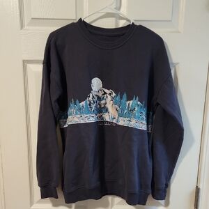 Abercrombie Kids Blue Crewneck Sweater Winter Graphic